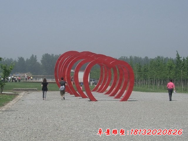 不锈钢心形拱门，公园景观雕塑[1][1]