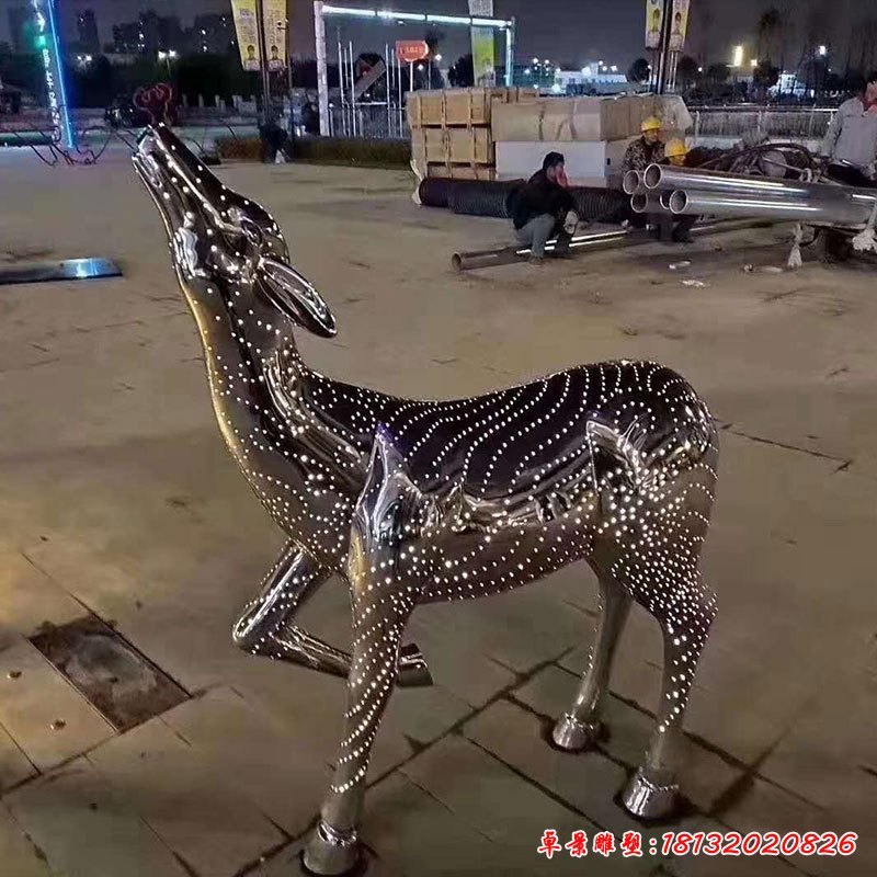 厂家现货不锈钢鹿雕塑户外小区园林摆件艺术装饰品动物雕塑定制78264