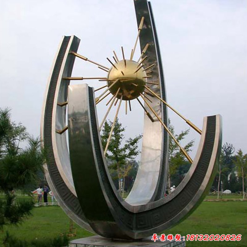 不锈钢太阳针 广场景观雕塑
