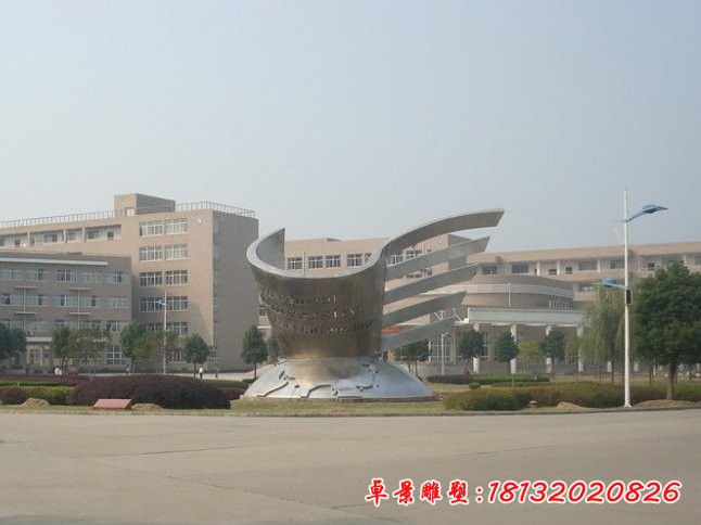 不锈钢书籍雕塑,校园不锈钢雕塑