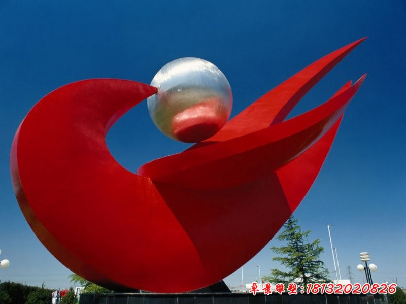 不锈钢抽象鸽子雕塑，城市不锈钢雕塑