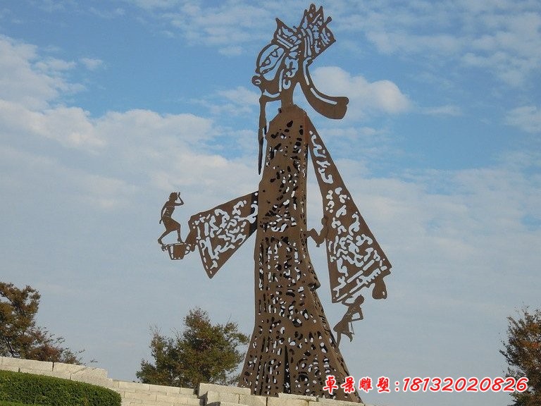皮影人物雕塑,不锈钢景观雕塑