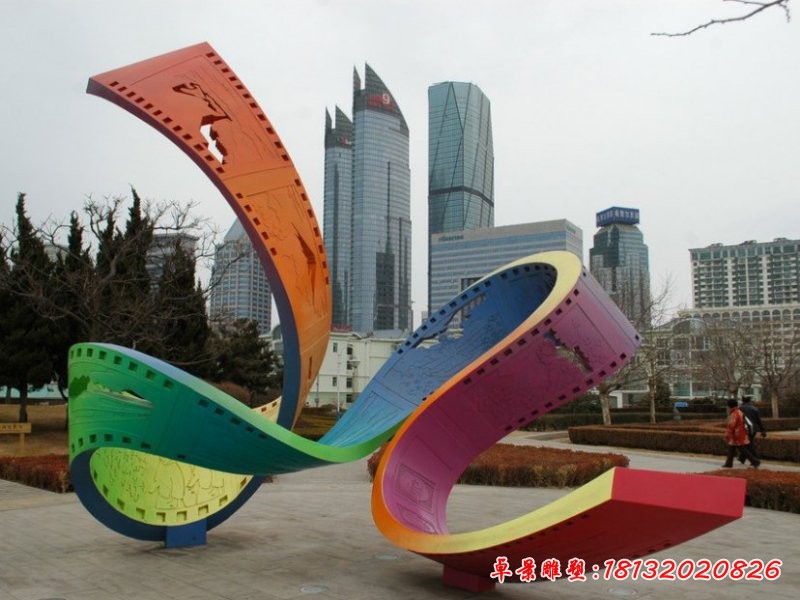不锈钢胶片雕塑,广场不锈钢雕塑