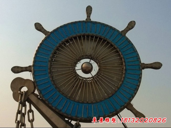 不锈钢船舵船锚雕塑,城市不锈钢雕塑