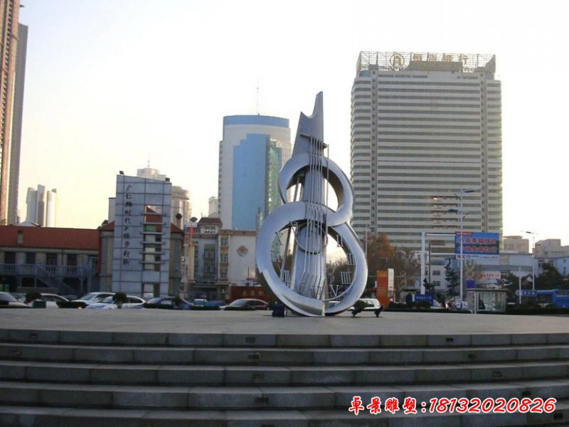 不锈钢抽象吉他雕塑,不锈钢景观雕塑
