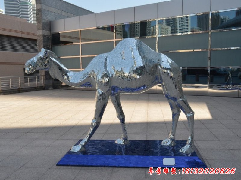 不锈钢骆驼雕塑，不锈钢动物雕塑