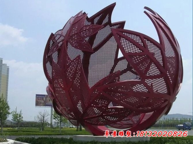不锈钢枫叶雕塑,景观不锈钢雕塑