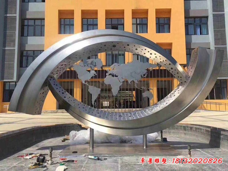 不锈钢抽象眼睛 校园景观雕塑