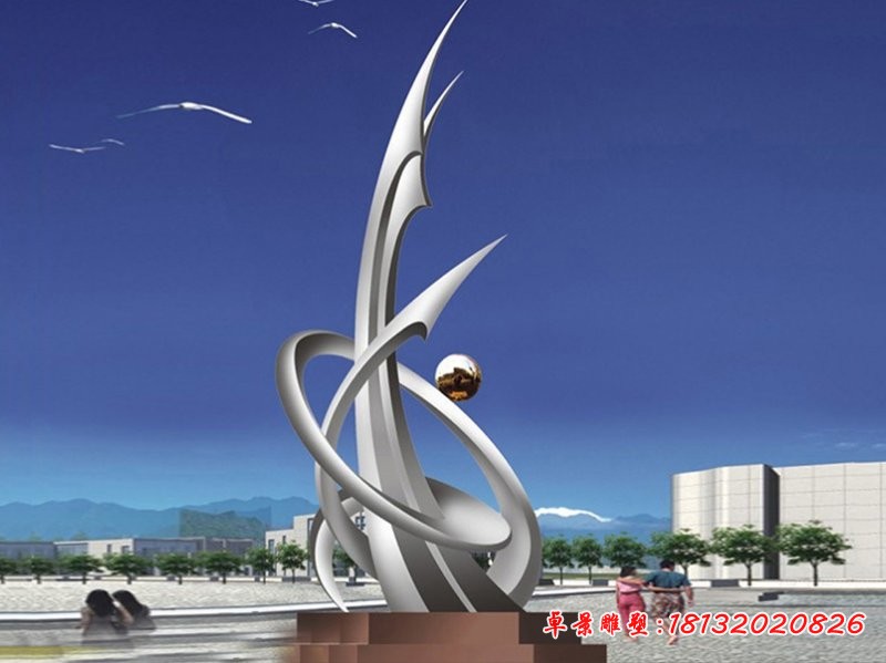 不锈钢创新发展 广场抽象雕塑