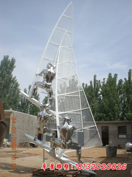 不锈钢帆船公园运动雕塑