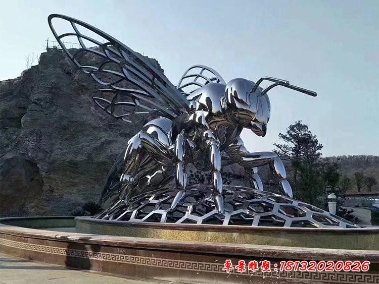 不锈钢大型蜜蜂雕塑