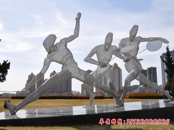 公园不锈钢运动人物雕塑