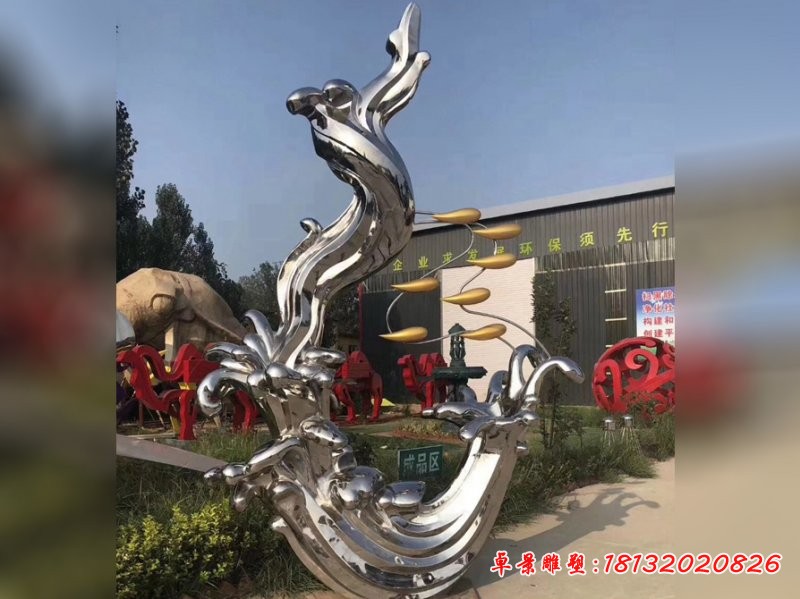 不锈钢抽象水花雕塑