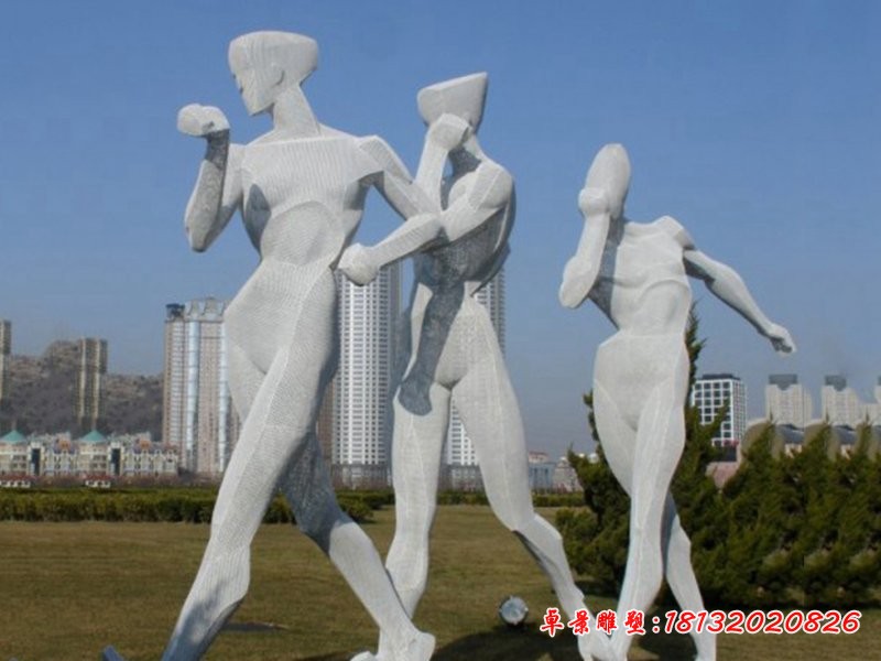 不锈钢竞走运动员雕塑