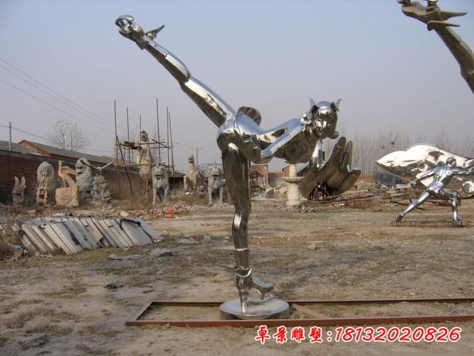 不锈钢花样滑冰女孩雕塑