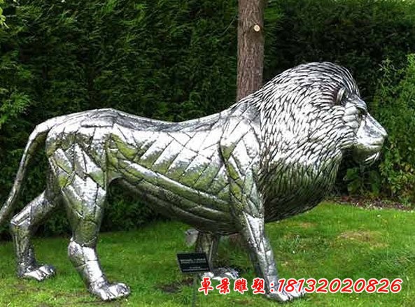公园不锈钢狮子雕塑