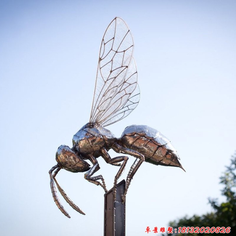 不锈钢公园昆虫蜜蜂雕塑