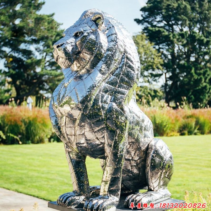 不锈钢公园狮子雕塑