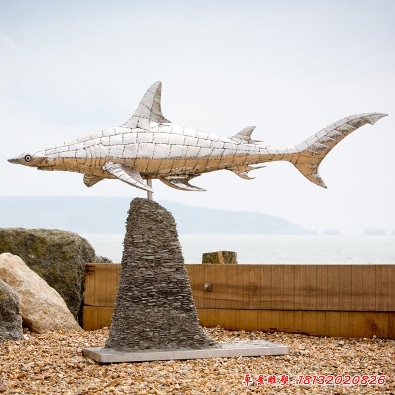 不锈钢动物鲨鱼雕塑