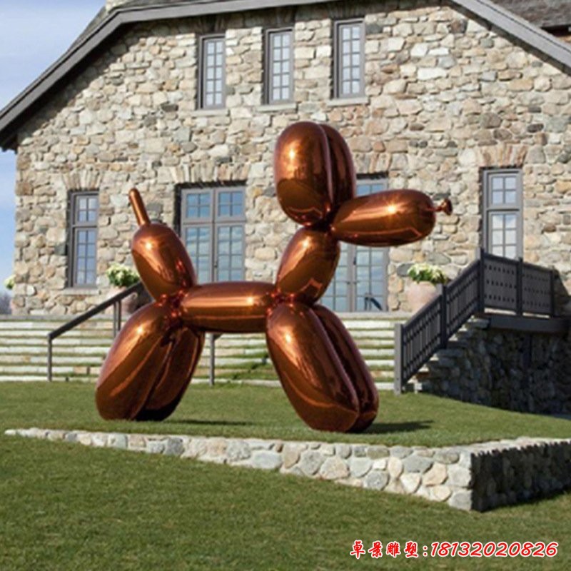 不锈钢抽象动物气球狗雕塑