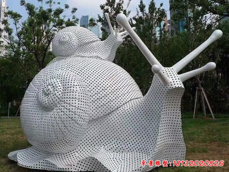 不锈钢编织母子蜗牛雕塑