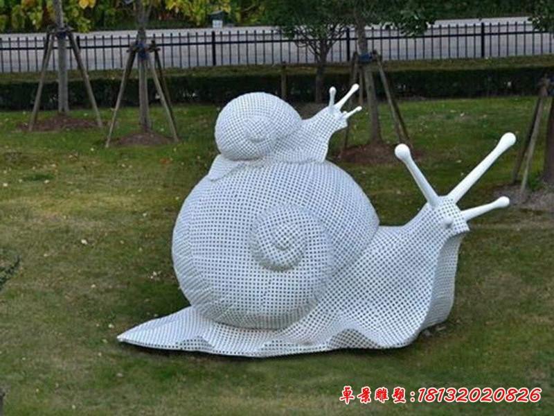 不锈钢抽象母子蜗牛雕塑