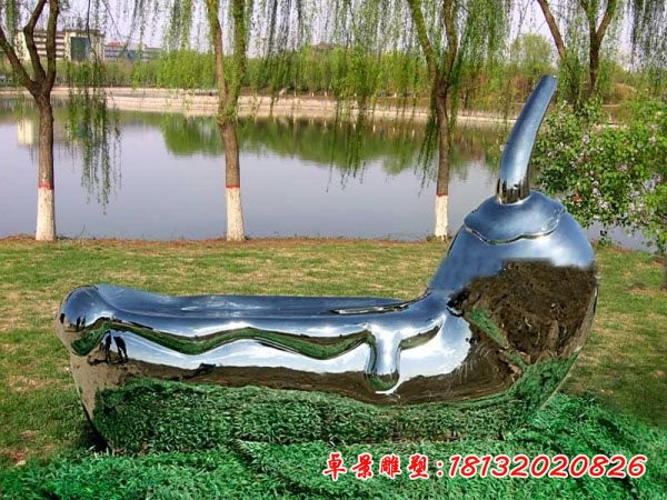 公园不锈钢抽象辣椒雕塑