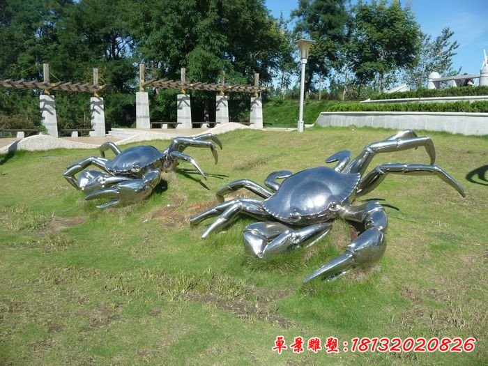 不锈钢螃蟹雕塑