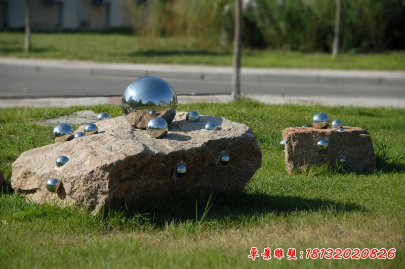 公园不锈钢圆球雕塑