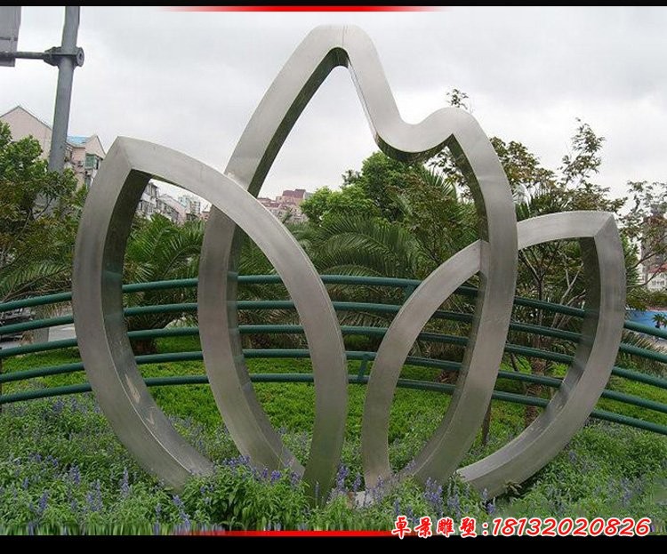 公园不锈钢抽象叶子雕塑