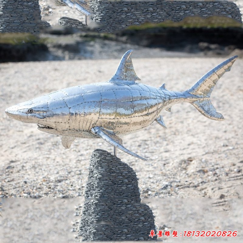 不锈钢海洋公园鲨鱼雕塑