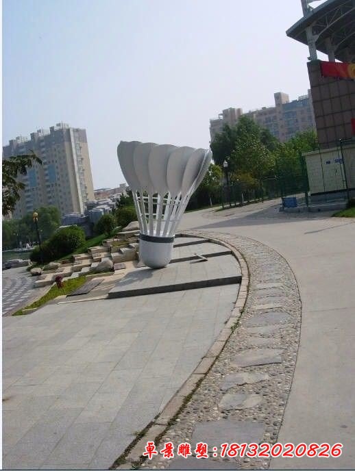 广场不锈钢羽毛球雕塑