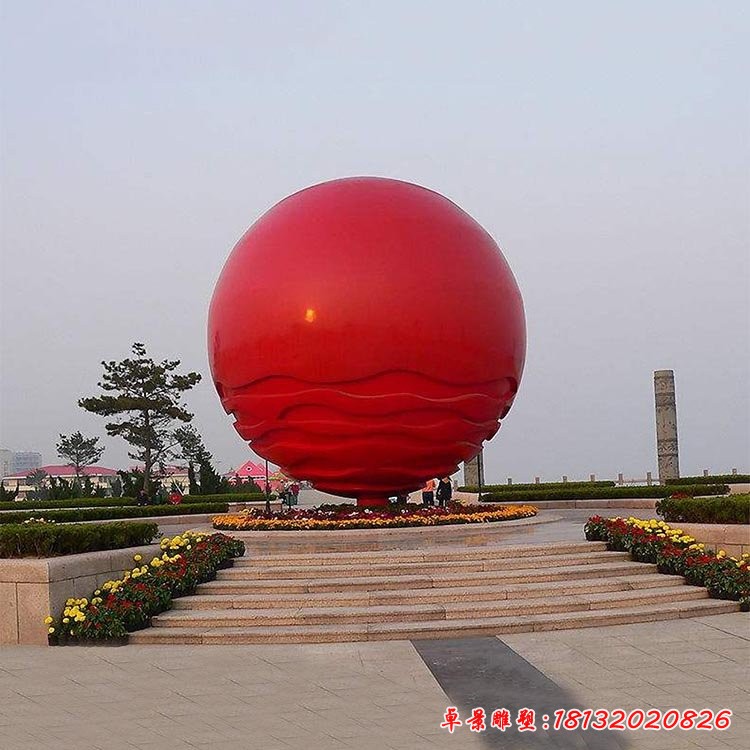 不锈钢广场彩色圆球雕塑