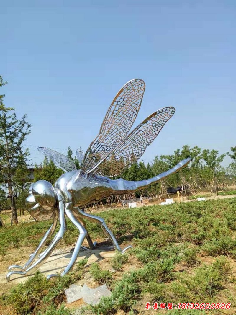 不锈钢公园蜻蜓雕塑