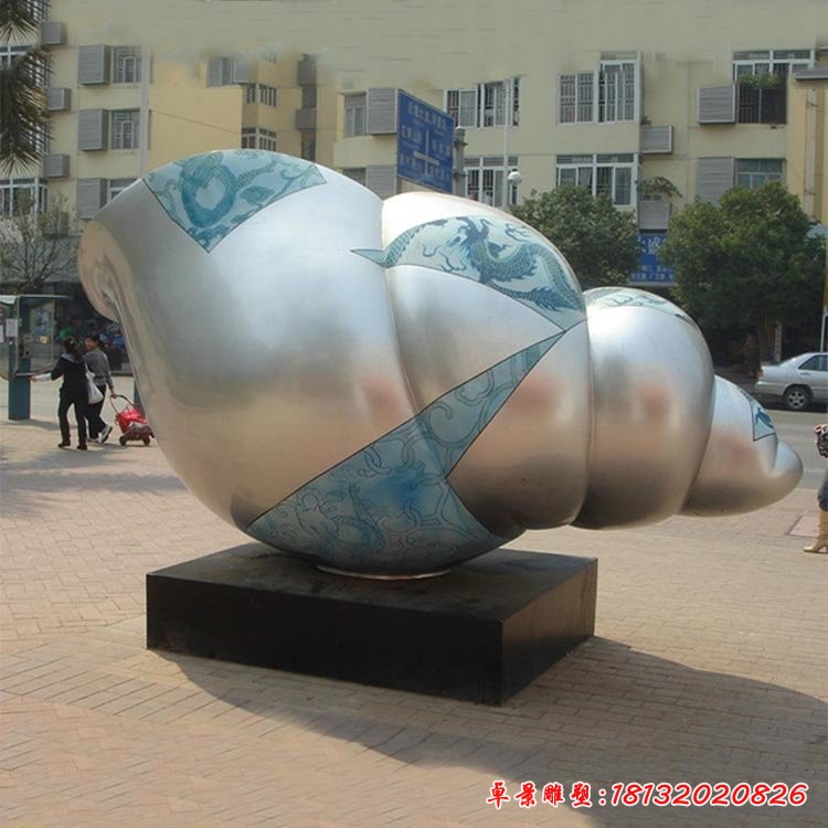不锈钢小区海螺雕塑