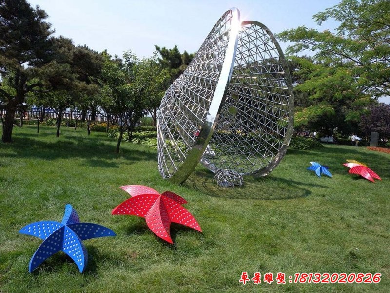 不锈钢抽象海星贝壳雕塑