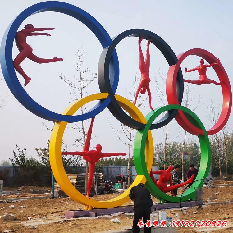 不锈钢抽象奥运五环雕塑2
