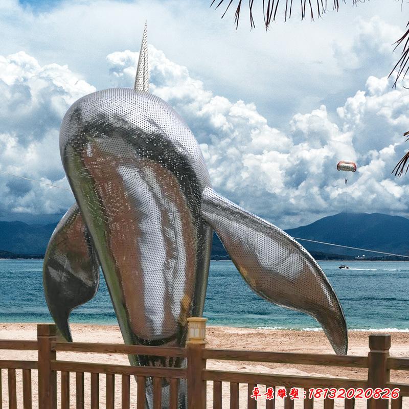 不锈钢动物鲸鱼雕塑 2