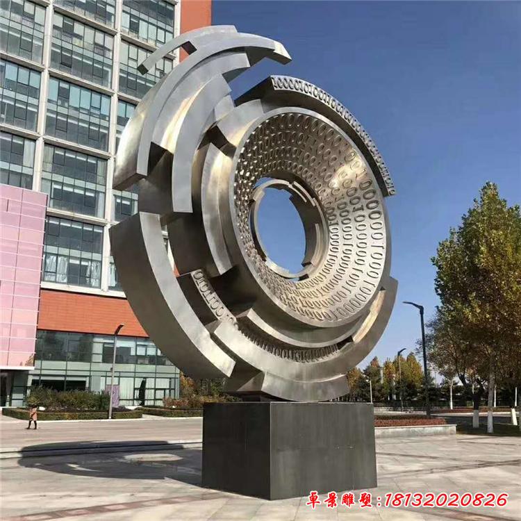 不锈钢抽象齿轮雕塑 (1)