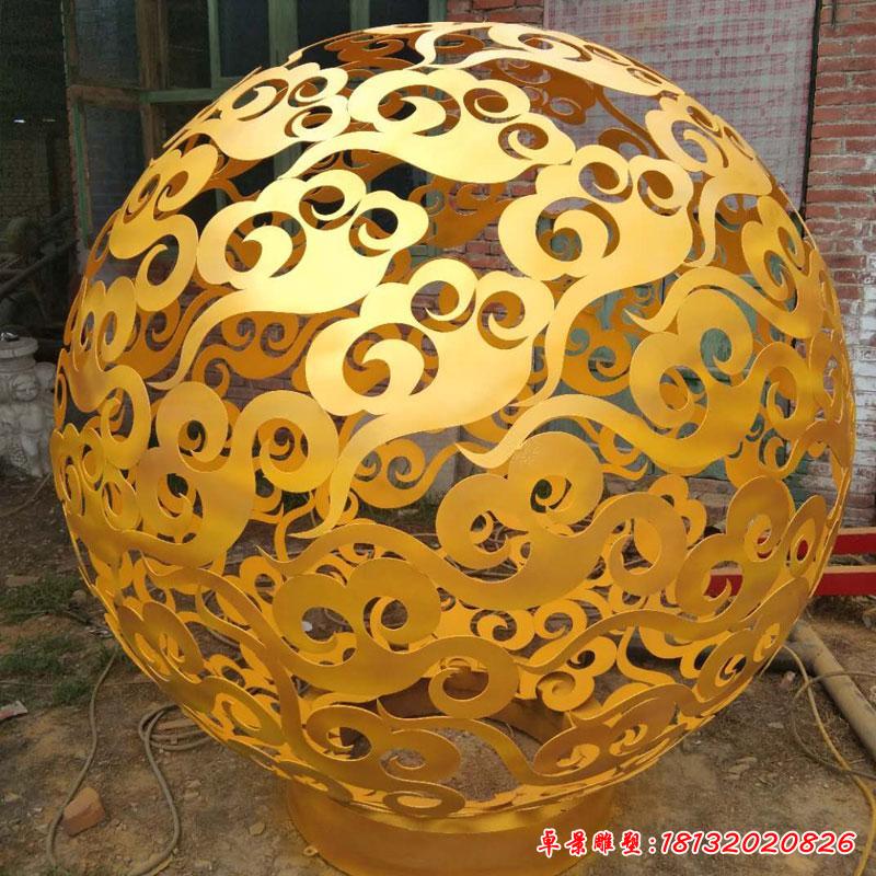 不锈钢创意镂空球雕塑 (5)