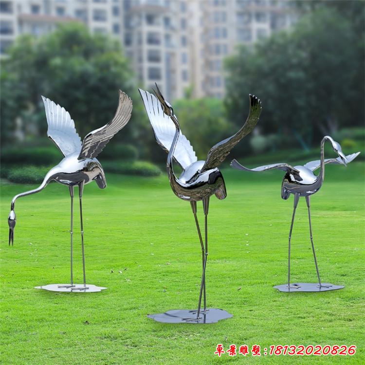 不锈钢仙鹤动物雕塑 (1)