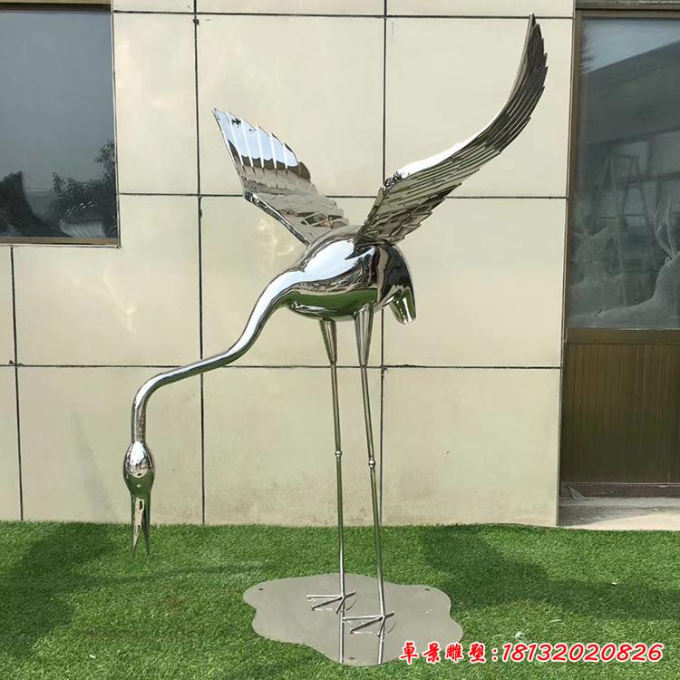 不锈钢仙鹤动物雕塑 (3)