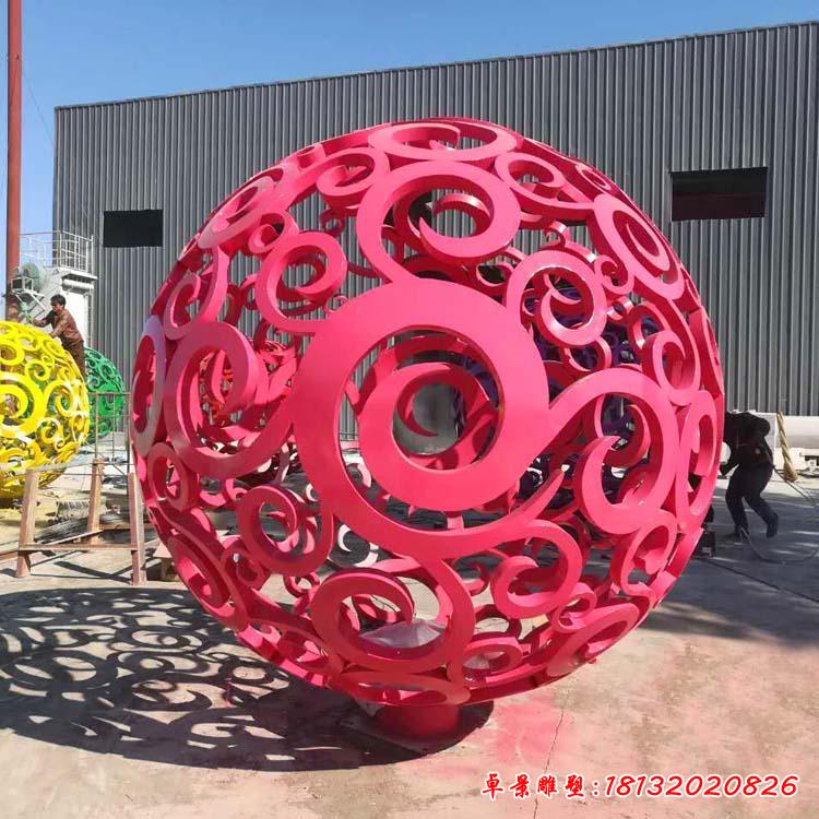 不锈钢彩绘镂空球雕塑 (3)