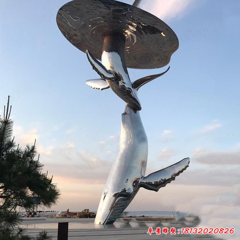 不锈钢广场鲸鱼雕塑 (3)