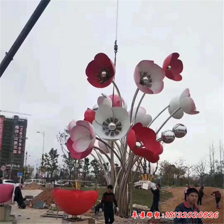 公园不锈钢花朵雕塑 (1)