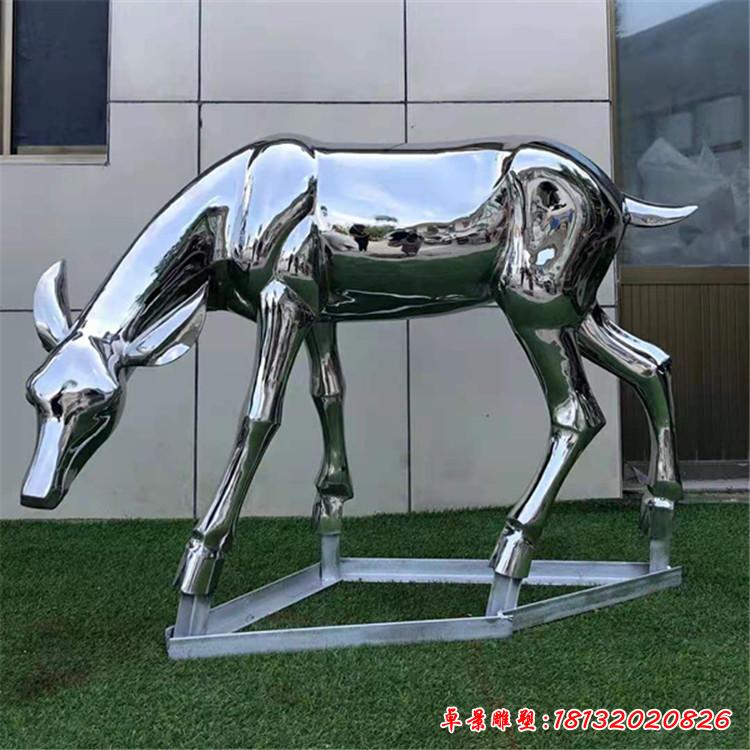 不锈钢公园小鹿雕塑