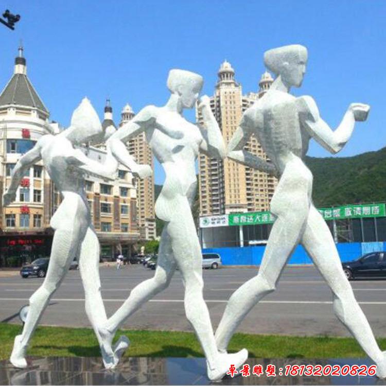 不锈钢广场抽象人物雕塑5