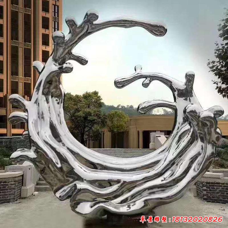 不锈钢广场海浪雕塑 (3)