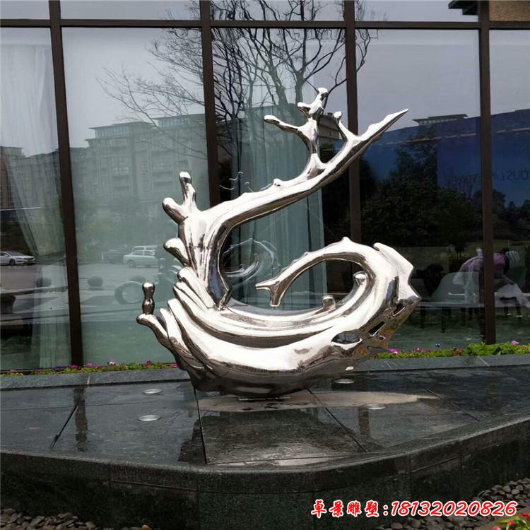 不锈钢广场海浪雕塑 (5)