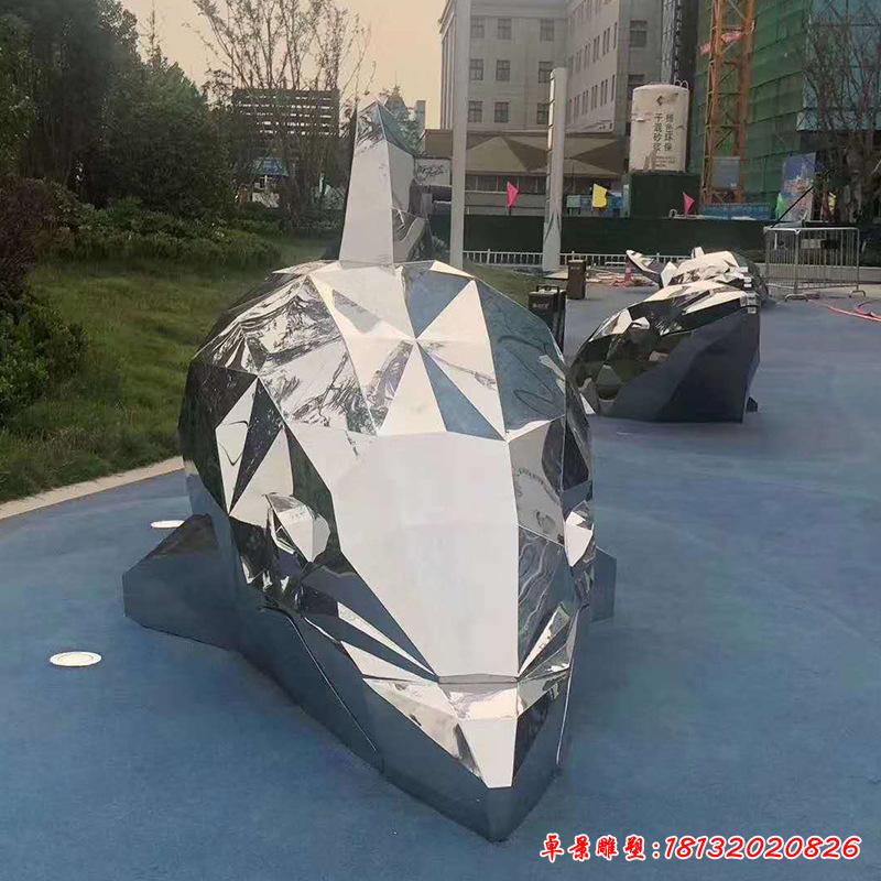 不锈钢几何鼠雕塑